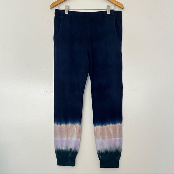 Monrow Dip Tie Dye Joggers Medium Revolve Pants Sweatpants Boho Blue Pink Green - Picture 8 of 8